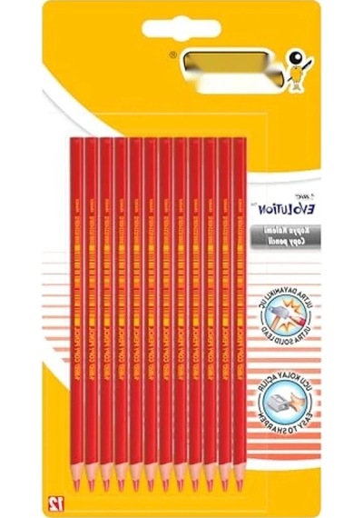 Kırmızı Kopya Kalemi, 12'li Paket, Dayanıklı Ve Kolay Açılır 124-Pembe