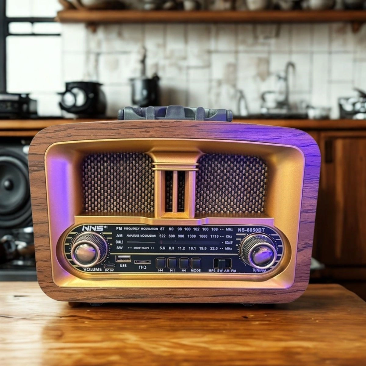 Hobibahçem Taşınabilir Klasik Am/fm/sw Retro Ev Radyo Usb İle Şarj Olabilen Retro Radyo