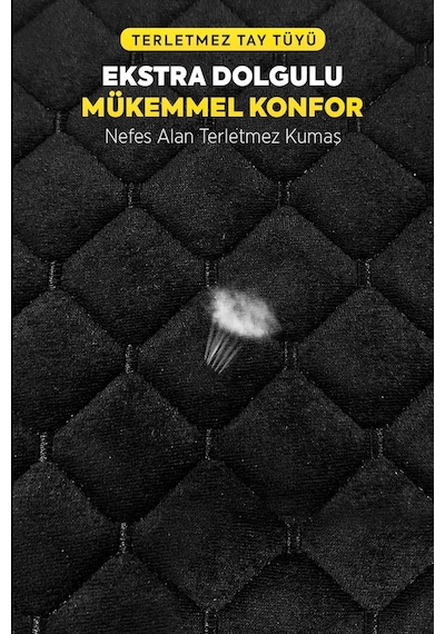 Tay Tüyü Cepli & Terletmez Oto Koltuk Minder Seti - Koltuk Koruma Kılıfı 3'lü Set Siyah-siyah