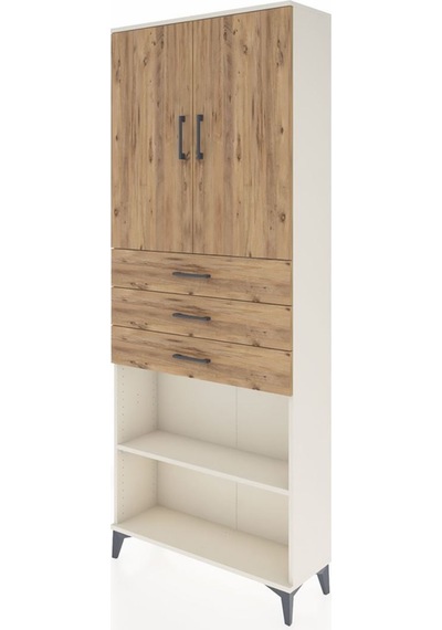 Arges Dolap 4 Raflı 3 Çekmeceli 2 Kapaklı 88x30x221 Aytaşı-çam Aytası