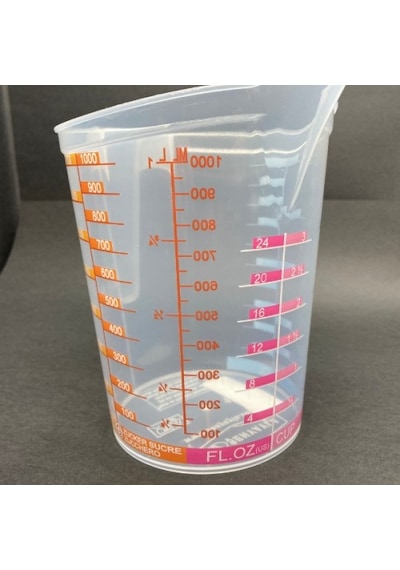 Büro Ev Ofis Mutfağı İçin 1000ml Ölçekleyici Kapasiteli Ölçü Kabı Gri