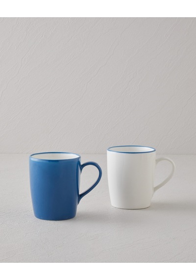 English Home Sway Bone Porselen 2'li Kupa 255 Ml Mavi