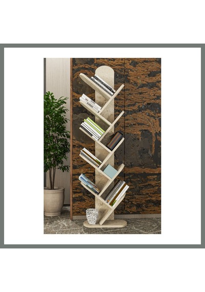 Bezos 10 Raflı Kitaplık Ekru 147 Cm Mmbz Bezos 10 Raflı Kitaplık Ekru 147 Cm Mmbz