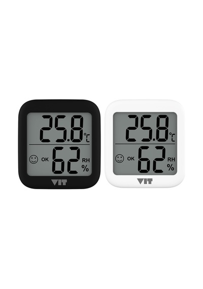 Vıt 2'li İç Mekan Dijital Isı Ve Nem Ölçer Siyah-beyaz Termometre Kvt17 Thermometer