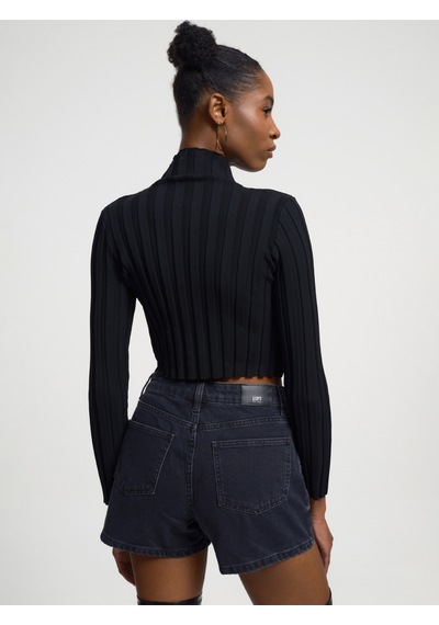 Slim Fit Kadın Kazak Siyah