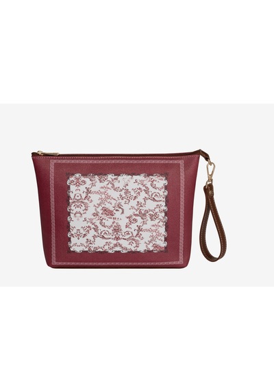 Bordo Suni Deri Clutch&portföy Çanta 30x21 Cm