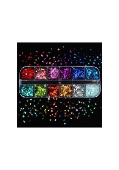 Pop Beauty Nail Art Tırnak Süsleme Pul Seti Yıldız Desenli