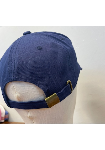 Boston Nakışlı Eskitme Vintage Model Pamuklu Cap Şapka Lacivert