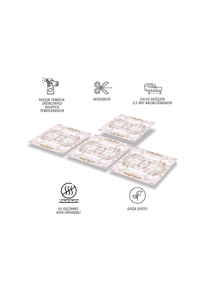 Tink Kendinden Yapışkanlı Mermer 012 Desenli Pvc Karo 30x30 Cm