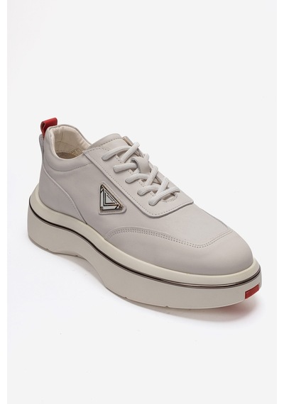 Marcomen Erkek Kalın Tabanlı Sneaker Ayakkabı Gerçek Deri Mc 23136 Beyaz