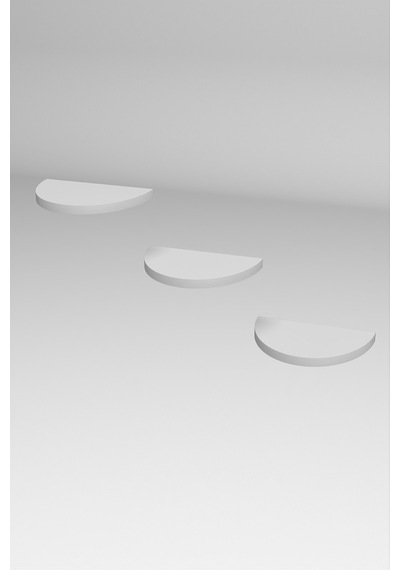 3'lu Oval Duvar Rafı Beyaz 115 Cm Diğer