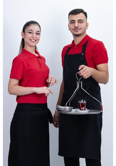 Düz Cepli Ayarlanabilir Düğmeli Arkadan Bağcıklı Önlük Çok Renkli