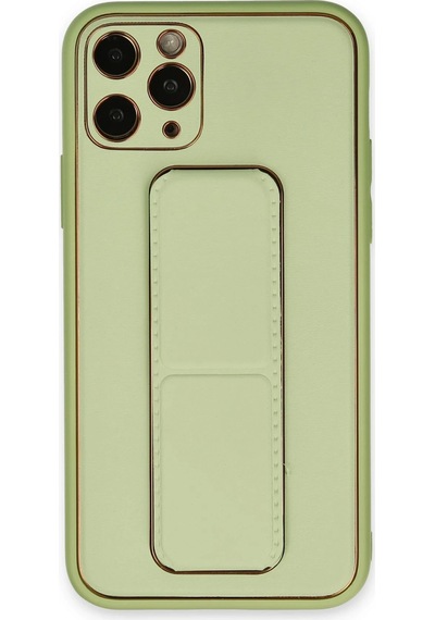 Newface Apple iPhone Uyumlu 11 Pro Max Kılıf Coco Deri Standlı Kapak - Semeglbl - 6 Su Yeşili