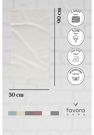 Newnoa 2'li Yüz Havlusu 50x90 - Krem Krem