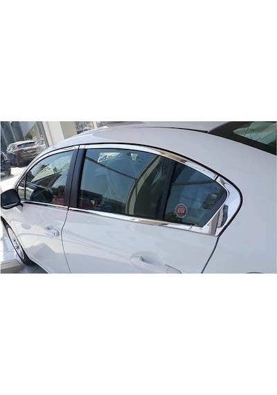 Honda Civic Fb7 için Dur Cam Çerçevesi Kenar Çıtası Krom Tam