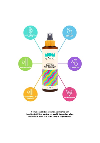 Organic Ouch-free Organik Çocuk Kolay Saç Tarama Spreyi Diğer