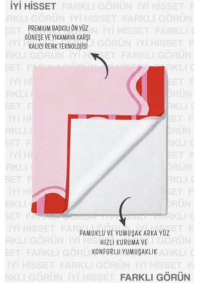 Pembe Çizgili Modern Plaj Havlusu - Kırmızı Dalgalı Çerçeveli Akdeniz Hızlı Kuruyan Mikrofiber Havlu Köpük Yasemin Pembe Çizgili Modern Plaj Havlusu - Kırmızı Dalgalı Çerçeveli Akdeniz Hızlı Kuruyan Mikrofiber Havlu Köpük Yasemin