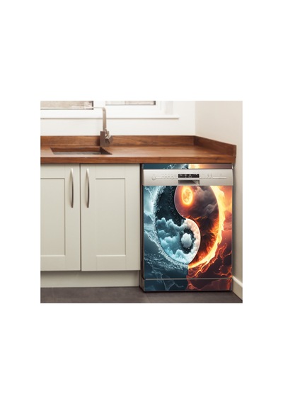 Siyah Gold Mermer Bulaşık Makinesi Kaplama Sticker Kendinden Yapışkanlı Folyo 75x75 Cm