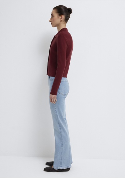 Mavi - Polo Yaka Bordo Hırka 1710586-70431 Bordo
