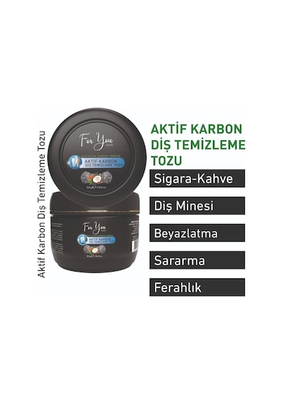Aktif Karbon Diş Temizleme Tozu 50 Gr Extra Beyazlatıcı Diş Tozu + Nane