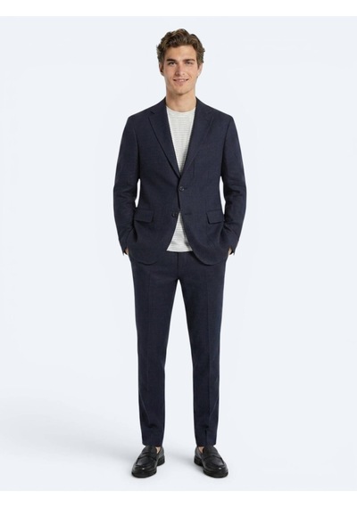 Kip Lacivert Comfort Fit %100 Keten Takım Elbise