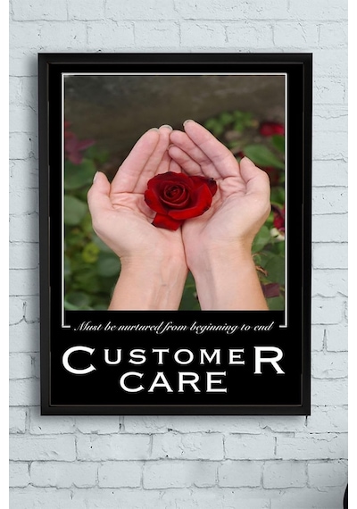 Pster10600 Customer Care Motivasyon Çerçeveli Tablo 30 X 40cm