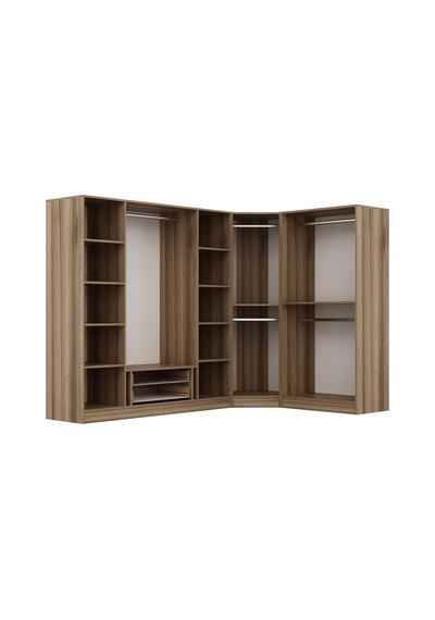 Kaleplus 7 Kapaklı 2 Çekmeceli Köşe Dolap Dore Dore Plus 190cm Ceviz