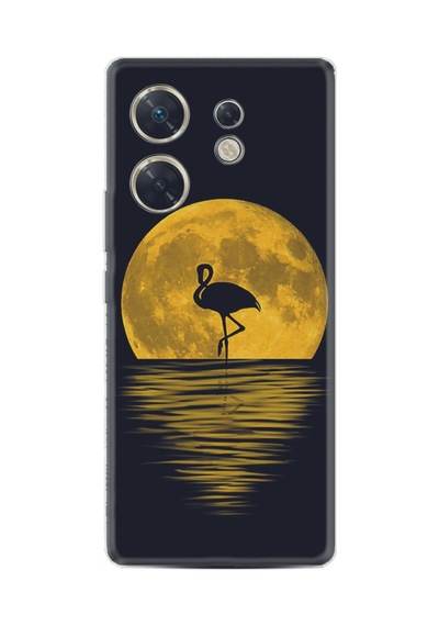 Poco X6 5g Kılıf Silikon Desen Özel Seri Ay Ve Flamingo 1775