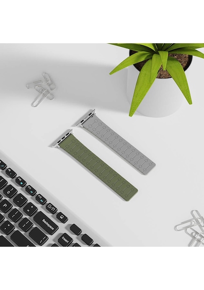 Apple Uyumlu Watch 38mm Zore Krd-111 Çizgili Desenli Silikon Kordon