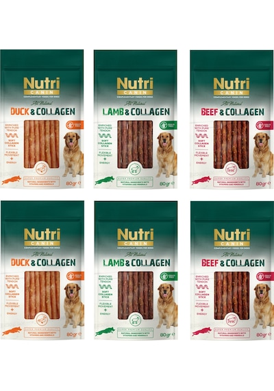 Nutri Canin 3 Çeşit Karma Kolajenli Tahılsız Köpek Et Ödülü 80 G X 6 Adet