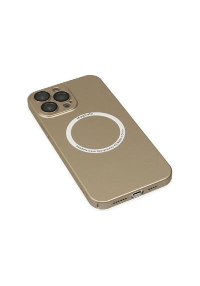 Apple iPhone Uyumlu 14 Pro Max Kılıf Jack Magneticsafe Lens Silikon - Gold Diğer