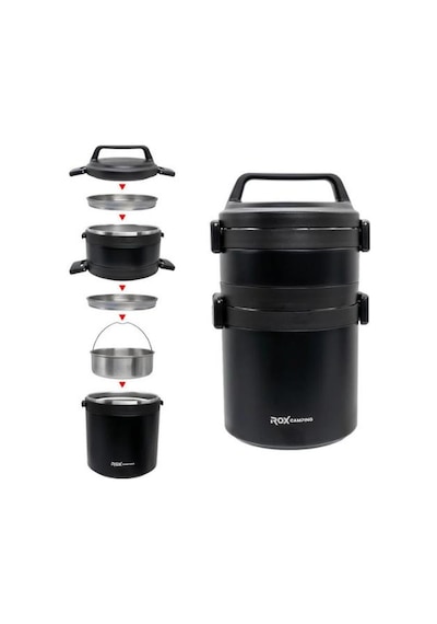 Rox Camping 2.2 Lt Yemek Termosu Siyah