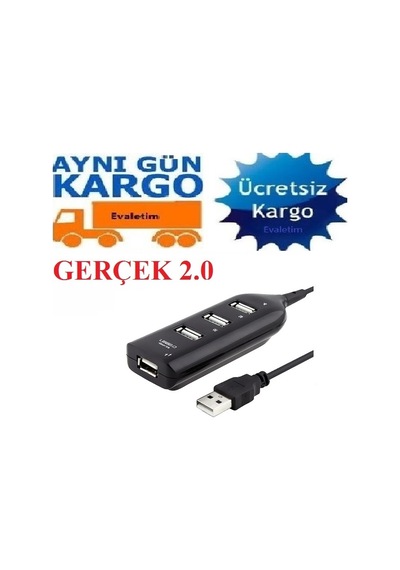 Gerçek Usb 2.0 Çoğaltıcı 4 Port Çoklayıcı Hub 5070P Dişi Çoklama Siyah