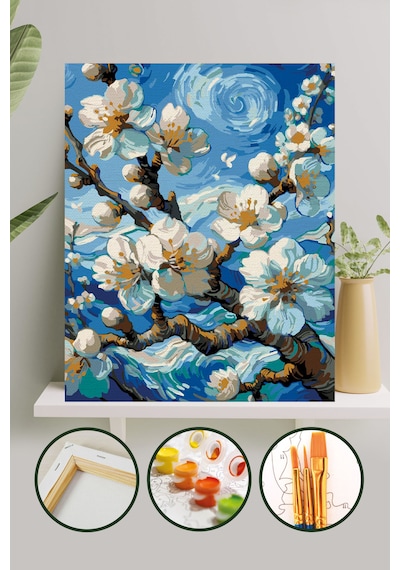 Sayılarla Boyama Tuval Seti 40x50 Cm - Bahar Dalı
