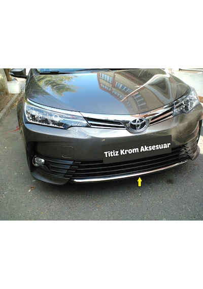 Toyota Corolla Uyumlu 2016 Krom Ön Tampon Altı Çıtası Aksesuarı P.Çelik