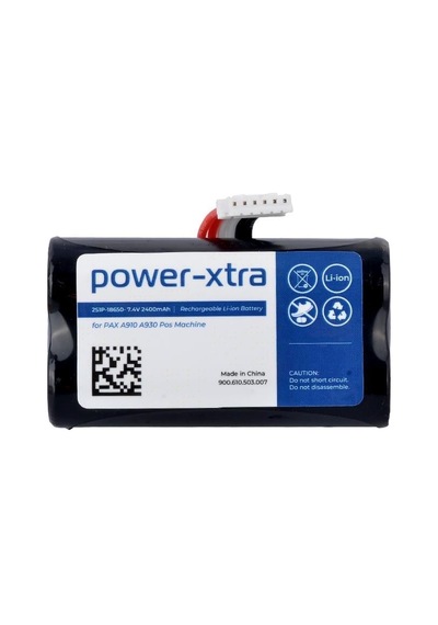Power-xtra - 2s1p - 18650 - 7.4v 2400 Mah - Pax A910 A930 Uyumlu Pos Pili - Li-ion Batarya