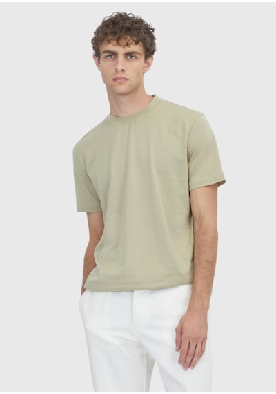 Ramsey Açık Yeşil Jakarlı %100 Pamuk T-shirt açık Yeşil light Green