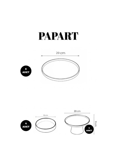 Vita Cherry 11 Parça 6 Kişilik Stackable Seramik Tabak Seti Sunum & Kahvaltı Takımı Ayaklı Sunum Standlı Kahvaltı Takımı Beyaz