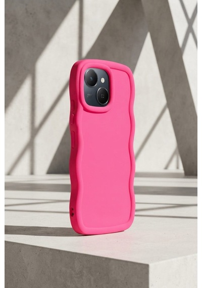 Tecno Spark 40c / Pop 10 Pro Uyumlu Dalgalı Tasarım Kamera Korumalı Mat Silikon Telefon Kılıfı-54220 Kırmızı