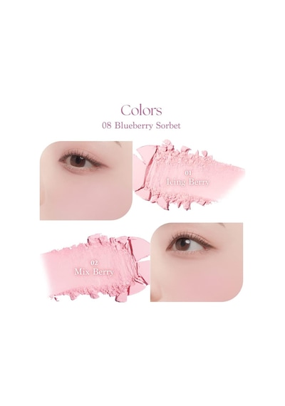 Karıştırılabilir Renk Tonlarına Sahip 4lü Allık Blending Mood Cheek 08 Blueberry Sorbet Çok Renkli