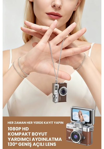 Teknoloji Gelsin Mini 1080P Ekranlı Dijital Anahtarlık Vlog Kamerası