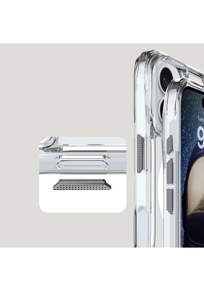 Apple Uyumlu iPhone 16 Plus Kılıf Magsafe Şarj Özellikli Airbagli Şeffaf Redclick İncek Kapak