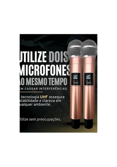 Profesyonel Çiftli Kablosuz Mikrofon Seti Karaoke Şarj Edilebilir 50 Metre Mesafe Rose İtem0015khoppembbe