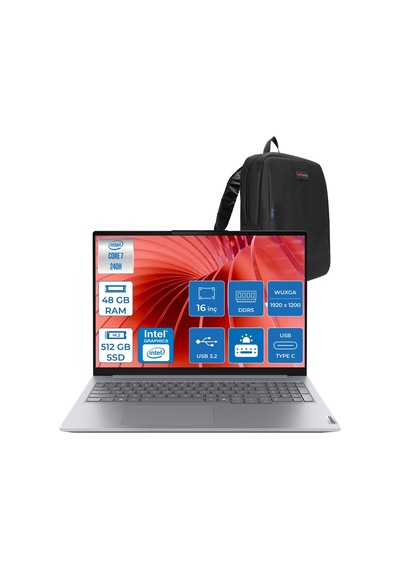 Lenovo ThinkBook 16 G8 IRL 21SH009GTXP17 Core 7 240H 48 GB 512 GB SSD 16" W11P Dizüstü Bilgisayar + Zetta Çanta