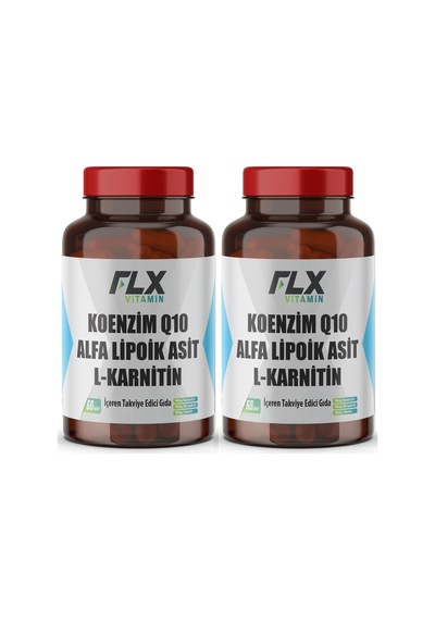 Koenzim Q-10 Alfa Lipoik Asit L-karnitin Coenzyme Q10 100 Mg 60 Tablet X 2 Kutu