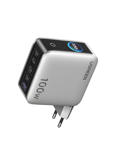 Ugreen Nexode Pro 100w Gan Hızlı Şarj Cihazı, 5 Port 4 Usb-c + Usb-a, Akıllı Dijital Ekranlı, 65620b