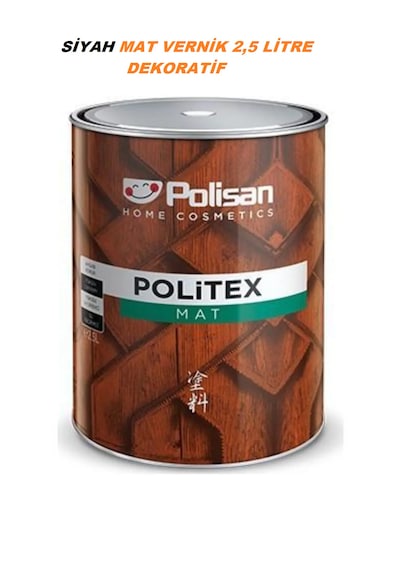 Polisan Politex Mat Vernik Siyah 2,5 Litre