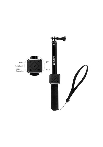 Aksiyon Kameraları 1/4 Vida Uyumlu Uzaktan Kumandalı Rf Remote Control Kademeli Monopod Selfie Çubuğu Siyah