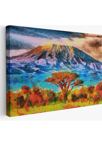 Tanzanya Kilimanjaro Dağı Manzarası Duvar Tablosu-3480