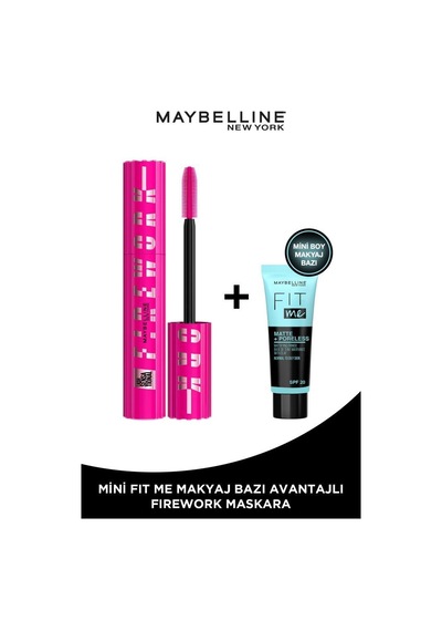 Maybelline New York Lash Sensational Firework Maskara + Mini Fit Me Primer Makyaj Bazı